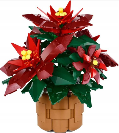 Set ndërtimi LEGO Icons Poinsettia, dekor festiv për të rritur, shumëngjyrësh