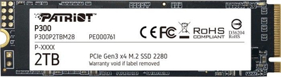 Disk SSD Patriot P300 2TB M.2 2280 PCI-E x4 Gen3 NVMe (P300P2TBM28)