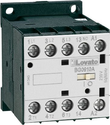 Kontaktor elektrik Lovato 11BG1210A230, 12A, 3P 230V AC 1NO, portokalli