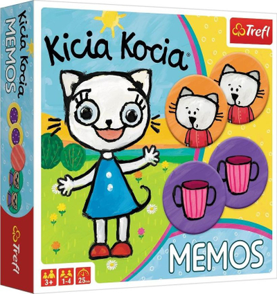 Lojë memorje Trefl Game Memos Kicia Kocia 01894, për kalamaj, shumëngjyrëshe