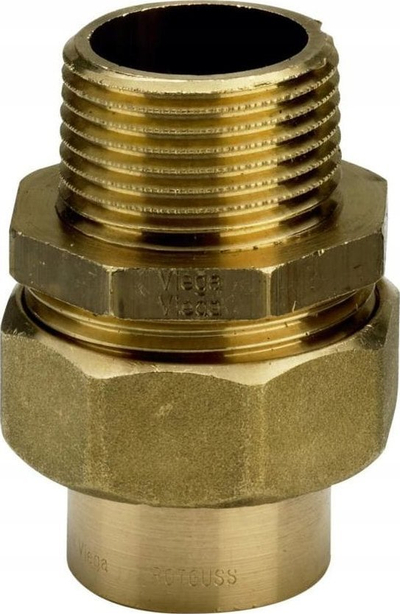 Bashkues drejt bronzi Viega Straight Screw Union, 18 x 1/2