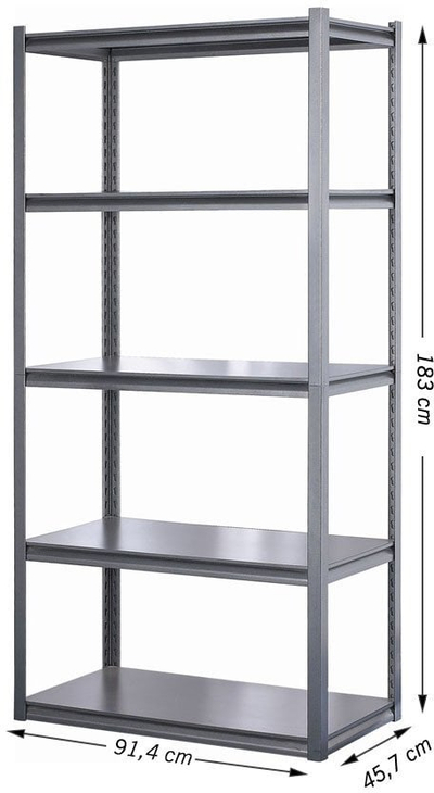 Raft magazinimi Haushalt Storage Shelf, 183x91x45 cm, 200 kg, metalik