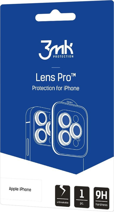 Mbrojtës xhami për kamerë 3MK Lens Protect, për iPhone 16, transparent