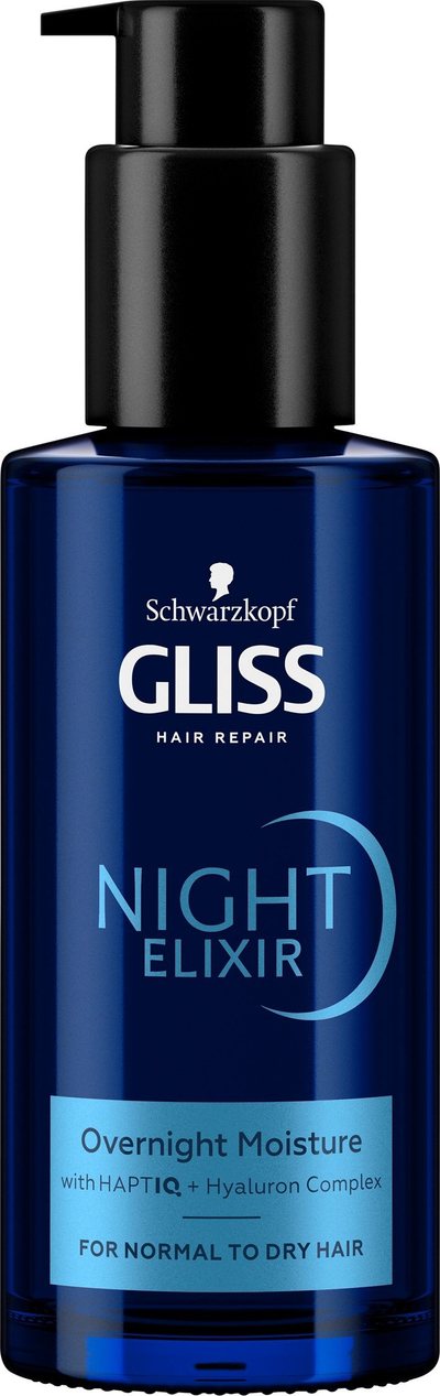 Eliksir nate për flokë të thatë Schwarzkopf Gliss Night Elixir, pa shpëlarje, 100 ml