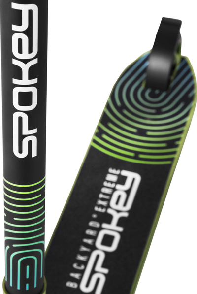 Trotinet freestyle Spokey Backyard Extreme, trup metalik, platformë antirrëshqitëse, jeshil