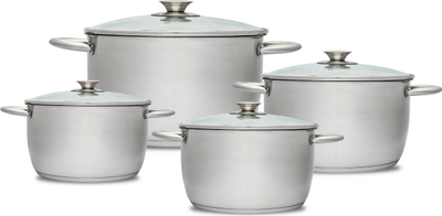 Set tenxheresh Florina 5K6542, çelik inox, i hedhur për induksion, ngjyrë argjendtë