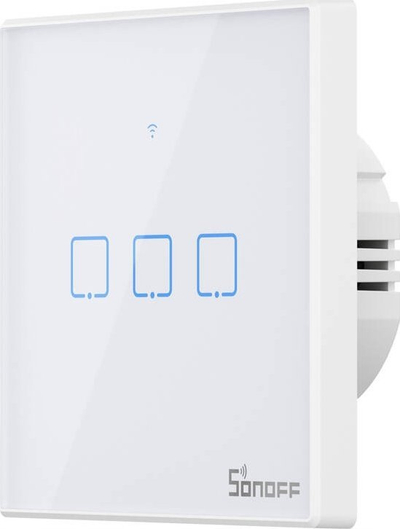 Çelës inteligjent Sonoff T2 EU TX, WiFi RF 433, 3 kanale, i bardhë