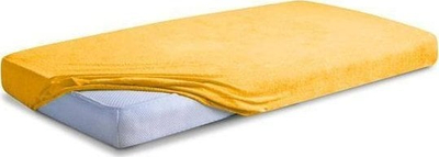 Çarçaf shtrati Matex Premium Terry Fitted Sheet Amber, 160x200 cm, frotir, ngjyrë qelibar