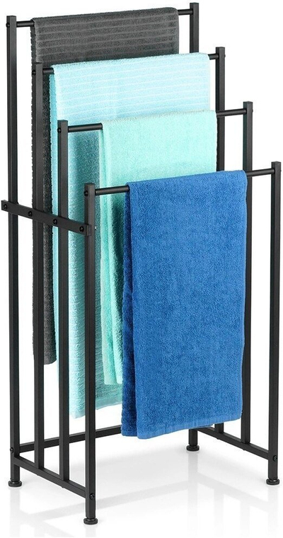 Mbajtëse dyshemeje për peshqirë Mark Adler VILDE, metal, 4 shufra, 94.5 cm, e zezë