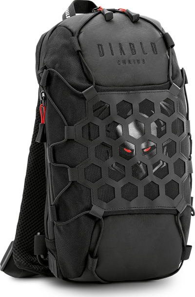 Çantë shpine anësore Diablo Chairs Shoulder Bag Sling Bag, port USB, që s’e kap uji, e zezë