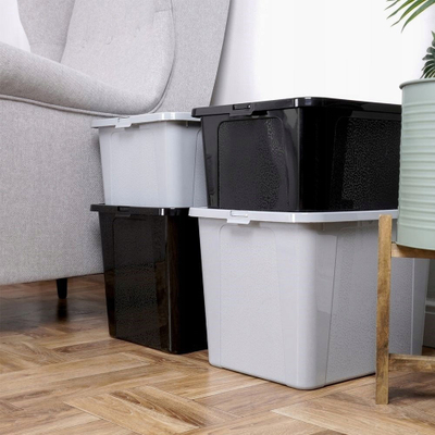 Kuti ruajtjeje Vilde Storage Container, 30L, plastikë, e zezë