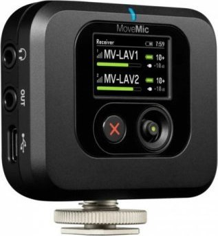 Marrës pa kabllo Shure MoveMic Receiver, për MoveMic One Two, i zi