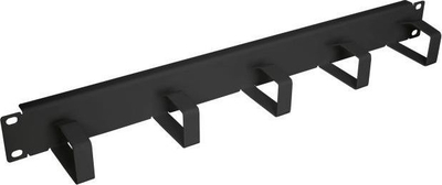 Organizues kabllosh për Rack EFB-Elektronik, 19″ 1U, 5 mbajtëse, çelik, i zi