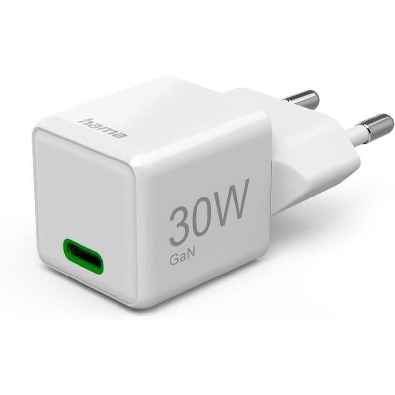 Karikues Hama, GaN, USB-C, PD, 30W, i bardhë