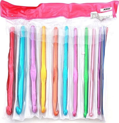 Set grepa për qëndisje AG645, alumin, 12 copë 2–8 mm, shumëngjyrësh