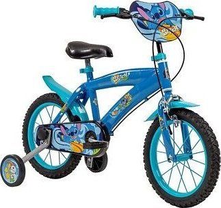 Biçikletë fëmijësh Disney Stitch Toimsa 14", rrota ndihmëse, blu
