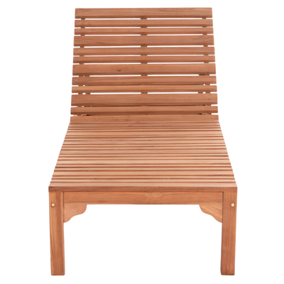 Shezlong plazhi Stellano HM6159, dru teak, me rrota, natyral