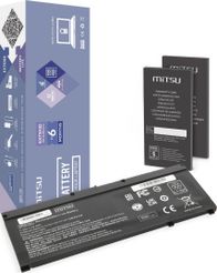 Bateri laptopi Mitsu SR03XL, për HP Gaming 15 17 Omen 15-DX, Li-ion, e zezë