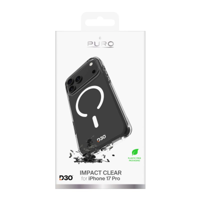 Mbulesë telefoni Puro PUIPC17P63IMPCLD3OTR për iPhone 17 Pro, transparente, e fortë