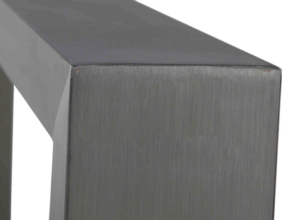 Tavolinë ngrënie ARCTIC Silver, 220x90 cm, çelik inox, e bardhë me argjend