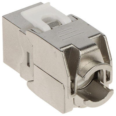 Konektor keystone FX RJ45 8, Cat 8, shielded, i argjendtë