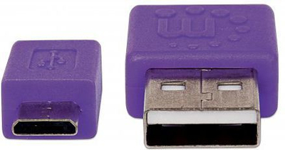 Kabllo USB Manhattan Flat, USB A në Micro USB B, 1m, zi lejla