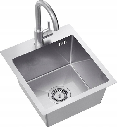 Lavaman kuzhine Luke Oceov, 40x45x20 cm, inox, me rubinet dhe sifon