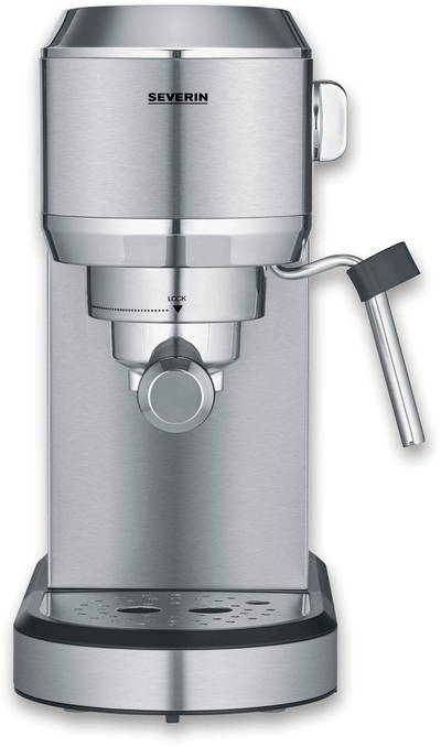 Makina espresso Severin KA 5997, 1350W, me kapuçin qumështi, krom i furçuar dhe e zezë