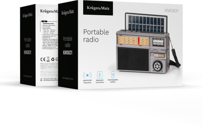 Radio portative Kruger&Matz KM0831, analoge, solare, e zezë