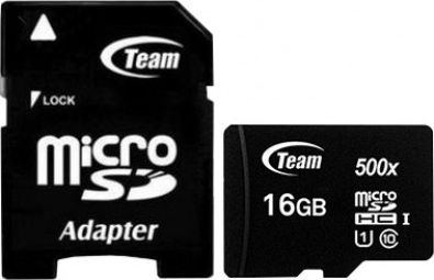Картичка меморија микроСД Тим Груп 500x, 16GB, UHS-I Class 10, црна