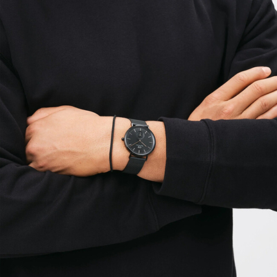 Byzylyk për meshkuj Daniel Wellington Mesh Perfect Pair DW0040069, i zi
