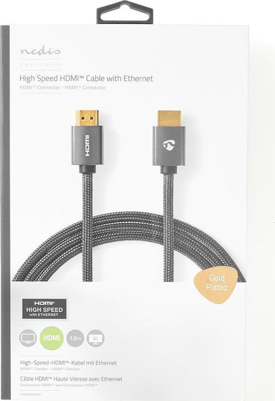 Kabllo HDMI Nedis High Speed, 1 m, 4K 60Hz, gri