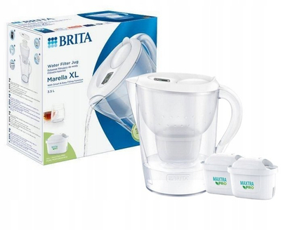Filtri i ujit Brita Marella XL, 3.5L, me 2 filtra MAXTRA PRO, i bardhë