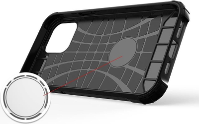 Kapak Armor Hybrid për iPhone 14, nga TPU dhe plastikë e fortë, mbrojtje e përforcuar, ngjyrë e zezë