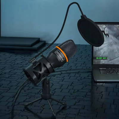 Mikrofon studio kondensator Zenwire ME4, USB C USB 3.0, me drita RGB
