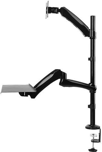 Workstation tavoline Neomounts FPMA-D500KEYB, për monitor 10-27", me sustë gazi, i zi
