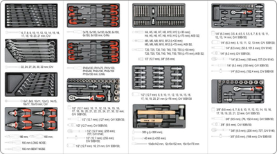 Set/kabinet me pajisje pune Yato, 6 sirtarë, 177 pajisje (YT-55300)