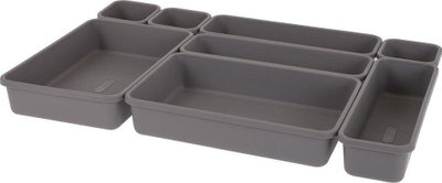 Organizues sirtari Storage Solutions, set me 8 copë, plastik, gri