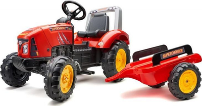 Traktor lodër Lapac Supercharger me pedale, me rimorkio, i kuq