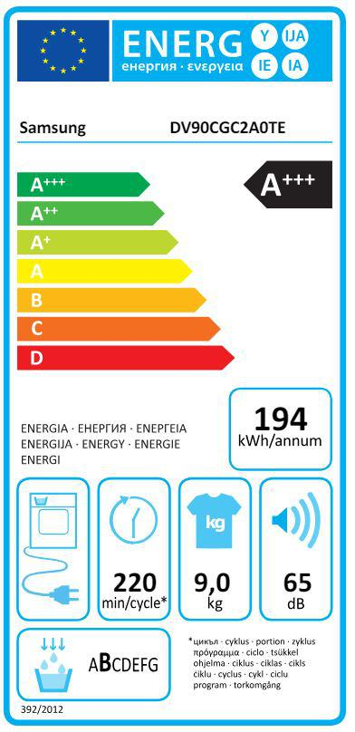 Tharëse rrobash Samsung DV90CGC2A0TE me pompë nxehtësie, motor inverter, e bardhë