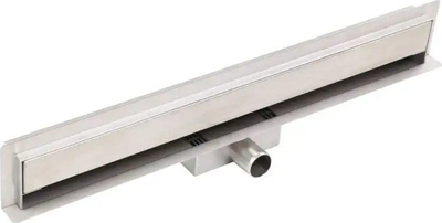 Kanal linear muri Inoxstyle Wall Linear Drain Side 80 cm, çelik inoks AISI 304, grilë dyshe, ngjyrë argjendtë