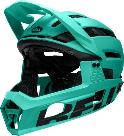 Helmetë çiklizmi Full Face Bell Super Air R Mips Spherical, MTB, e bardhë infrakuqe mat me shkëlqim