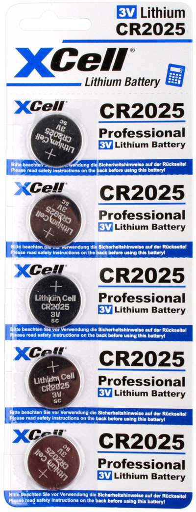 Bateri litium monedhë Hückmann CR2025, 3V, 170mAh, set me 5 copë