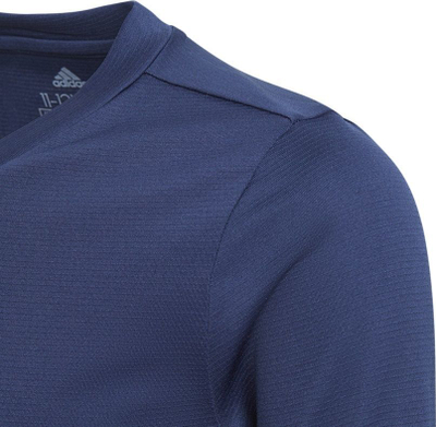 Bluzë sportive për kalamaj adidas Team Base Tee Jr GN5712, me mëngë t’gjata, AeroReady, blu navy