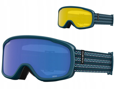 Syze ski Giro Moxie, lente Grey Cobalt/Yellow, rrip Harbor Blue Sequence, për goca dhe të rinj