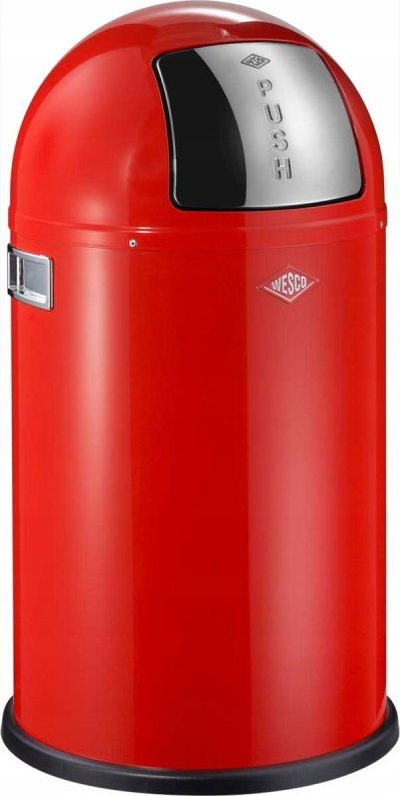 Kosh mbeturinash Wesco Pushboy 8012041, 50L, me kapak shtypës, inox