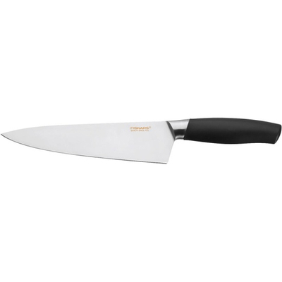 Thikë shefi Fiskars, 19 cm, zezë/argjendtë