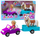 Set lodrash Ankiki Convertible Car with Trailer and Horse, kukull 13 cm, kalë me rimorkio, shumëngjyrësh