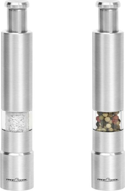 Set mulli kripëje dhe piperi ProfiCook PC-PSM 1160, me dorë, inox, argjendtë