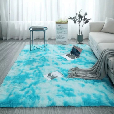 Tapet shaggy Thick Soft Plush Ombre, 130x190 cm, push 3.5 cm, blu ombre
